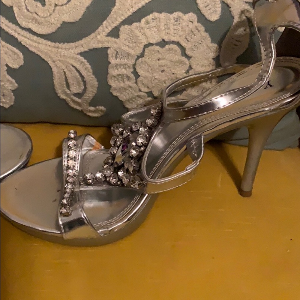 Silver Rhinestone High Heels - Picture 3 of 4
